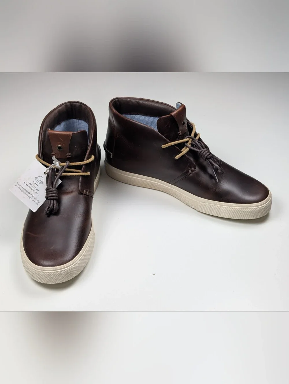 Sperry Mens Amaretto Brown Leather Plushwave Chukka Sneaker Boots NWT Size 9.5